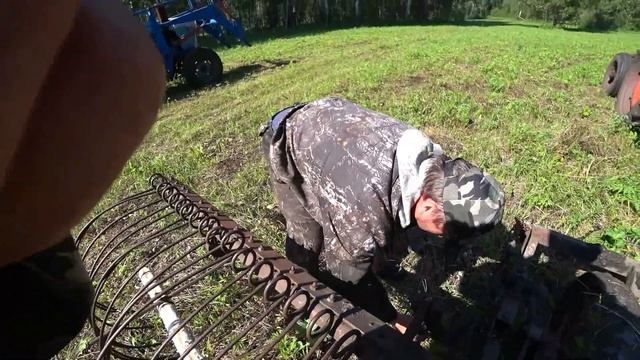 Еду на халтурку сенокосить. Стогование трактором. 2023. 1 часть. смотреть онлайн
