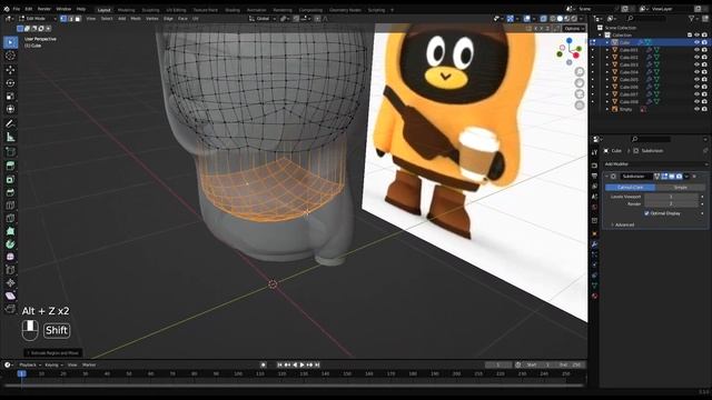 Легко и просто создать 3Д модель персонаж в Blender смотреть онлайн
