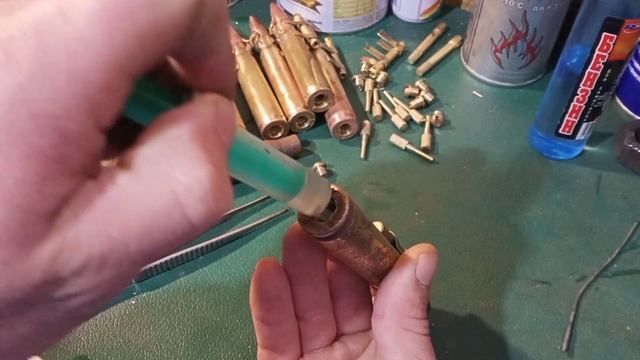 бензиновая зажигалка ручной работы из гильзы.