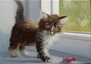 Уроки живописи "Котенок" художник Вугар Мамедов