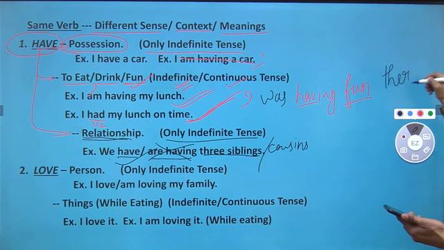 Application of PRESENT INDEFINITE & CONTINUOUS TENSE with Stative Verbs explained completely...!! смотреть онлайн
