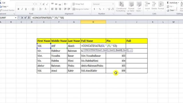 How to Use Concatenate Formula in Excel || MS Excel Tutorial Bangla смотреть онлайн