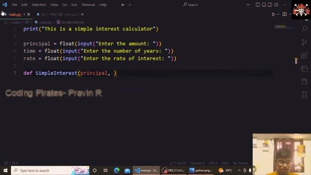 Simple Interest Calculator - 1 | Problem Solving in Python - PSP смотреть онлайн