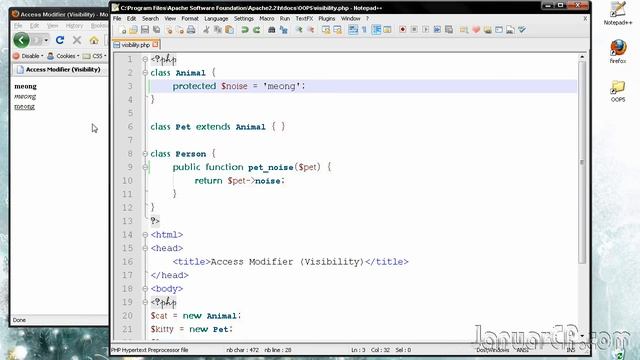 OOP PHP #8: visibility (access modifier) смотреть онлайн
