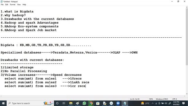 BIG DATA HADOOP tutorials || Demo - 1 || by Mr. N. Vijay Sunder Sagar On 06-09-2022 @6PM IST смотреть онлайн