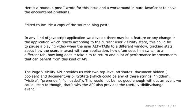 HTML : visibilitychange event is not triggered when switching program/window with ALT+TAB or clicki смотреть онлайн