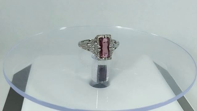 Кольцо с натуральным мозамбикским розовым турмалином 1.18 ct Размер 17.5 Серебро 925 смотреть онлайн