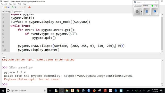 pygame video 5 Drawing Ellipses and Circles смотреть онлайн