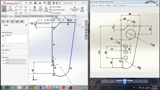 solidworks Tutrial: drawing a sketch sample(5) смотреть онлайн