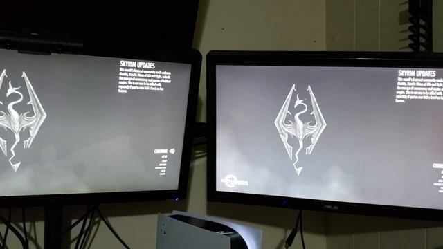 Skyrim PS5 (Left Monitor) load time comparison vs PS4 Pro (Right Monitor) смотреть онлайн