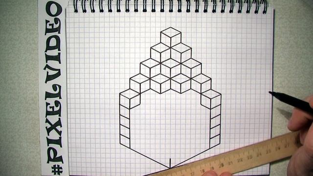 Trick art 3d drawing optical illusion #pixelvideo смотреть онлайн
