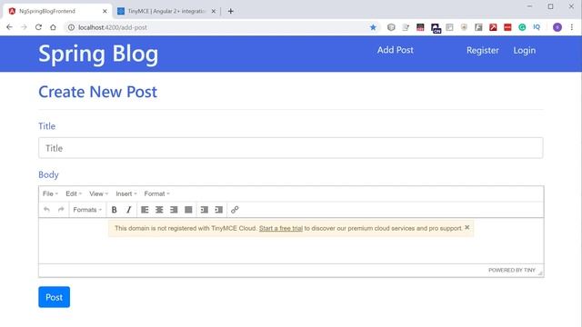 Create a Blog with Spring Boot and Angular - Part 12-Add Blog Posts ft. TinyMCE Editor смотреть онлайн