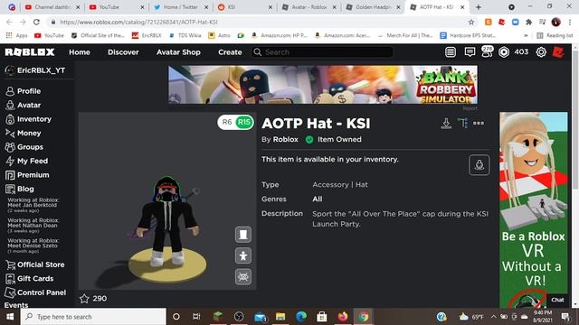 [FREE] How to get the GOLDEN HEADPHONES and AOTP HAT - KSI, Roblox. ( Catolog item links in desc). смотреть онлайн
