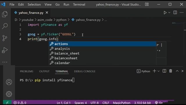 How To Get Financial Data from Yahoo Finance with Python смотреть онлайн