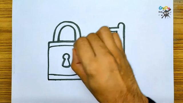 How to Draw a Lock and Key for kids - Drawing and coloring смотреть онлайн