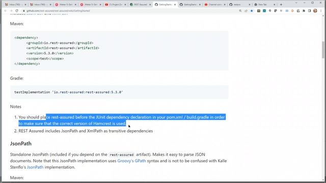 #4 Adding RestAssured maven dependency to the project смотреть онлайн
