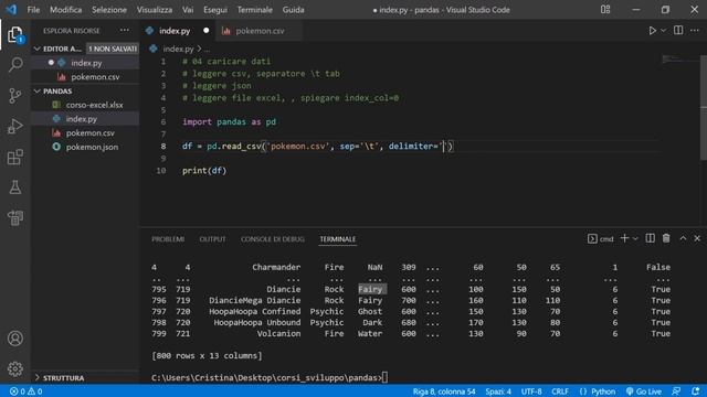Caricare dati da CSV e JSON - Pandas Python Tutorial Italiano 04 смотреть онлайн
