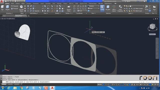 Making 3D Exhaust Fan in AutoCAD 3D смотреть онлайн