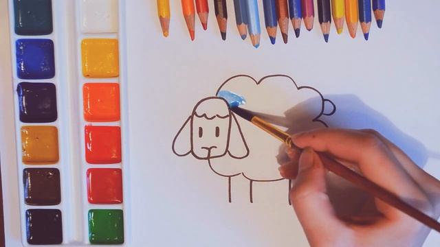 Как нарисовать овечку. Уроки рисования для самых маленьких смотреть онлайн
