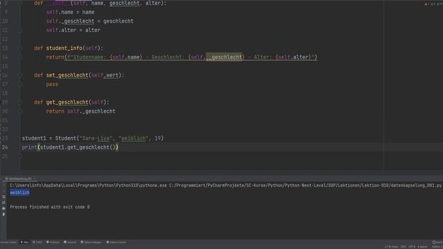 Python Next-Level [Objektorientierte Programmierung Getter & Setter] 011 смотреть онлайн
