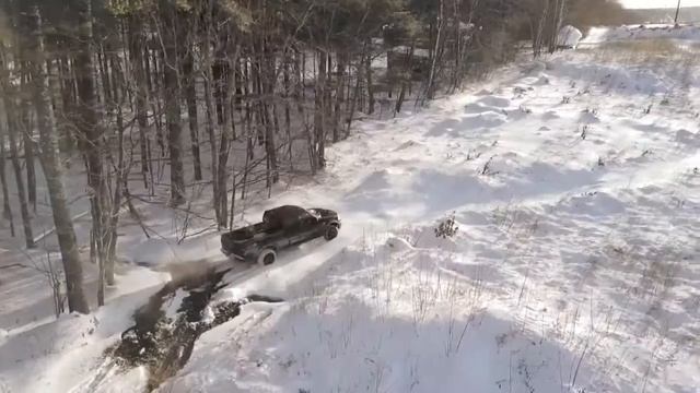 Ford F150 4x4 Off Roading In Snow ** Mavic Pro Footage
