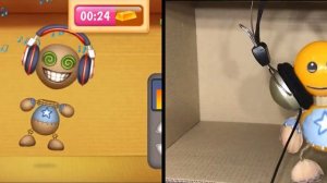 Kick The Buddy and real Buddy Antistress. Cardboard game. DIY