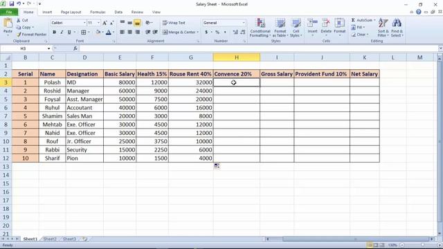 Microsoft Excel 2010 Bangla Tutorial | Microsoft Excel | Excel Bangla Tutorial | Salary Sheet Part- смотреть онлайн