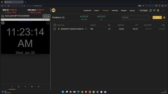 25-01-2023 | BANKNIFTY ITM OPTIONS | PYTHON TRADING BOT | FULL DAY | #trading #vlog смотреть онлайн