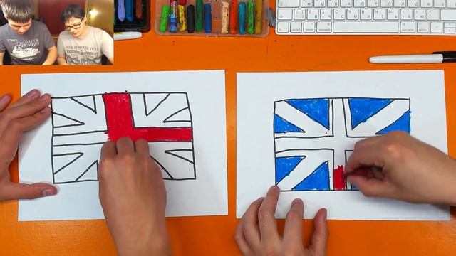 Рисуем ФЛАГ АНГЛИЯ Великобритания / флаги мира смотреть онлайн
