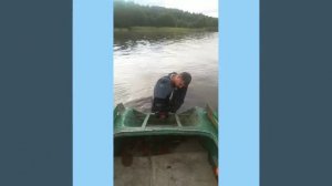 Hangkai 6 на железной лодке Обь