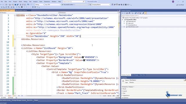 Windows Presentation Foundation ( WPF ) .Net - Rounded Scrollbar In ListView / ComboBox смотреть онлайн