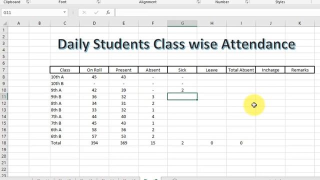 how to create daily students class wise attendance sheet or register in Microsoft Excel смотреть онлайн