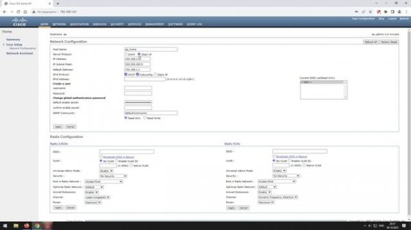 Базовая настройка точки доступа Cisco AIR на примере 700 серии