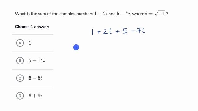 Complex numbers — Basic example | Math | SAT | Khan Academy смотреть онлайн