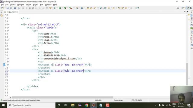 1. Servlet with ajax | CRUD Operation | UI Design part 2 | Semant Sir | Advance JAVA смотреть онлайн