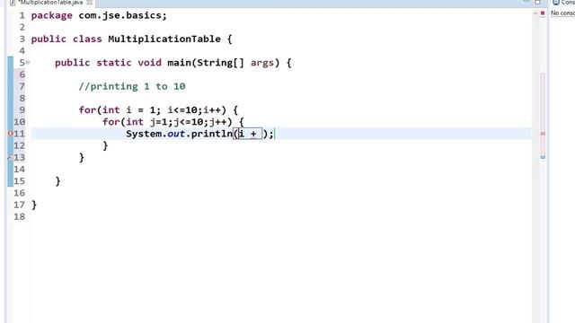 Java code for Printing Multiplication Table from 1 to 10 смотреть онлайн