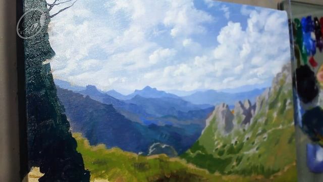 How to Paint a Mountain Landscape Step by Step | Tatra Mountain | Acrylic Painting смотреть онлайн
