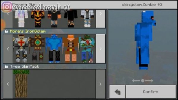 Skin pack 4D! Ada Skin Zombie Golem Di Minecraft PE! No Clickbait!