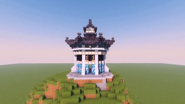 How to build: White octogon Chinese house on a hill! - Minecraft