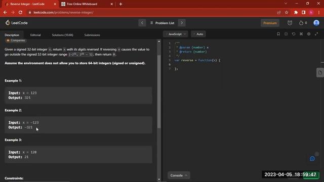 Reverse Integer | LeetCode | JavaScript смотреть онлайн