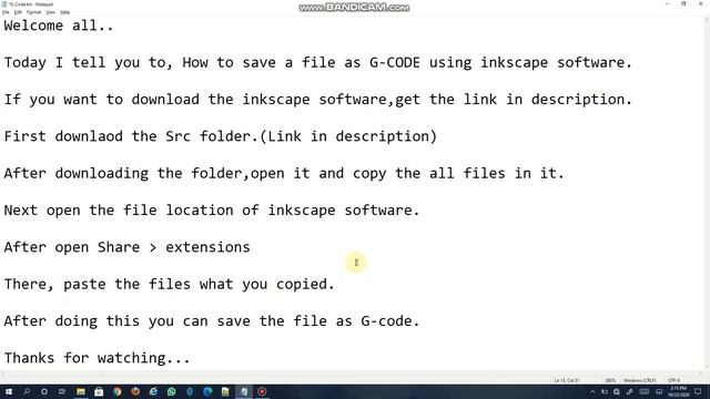 How to add G-Code extension in inkscape Software смотреть онлайн