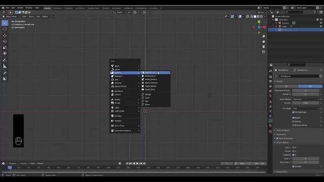 Introduction to the nurbs curve in blender 2.9 (Nurbs curve modeling) смотреть онлайн