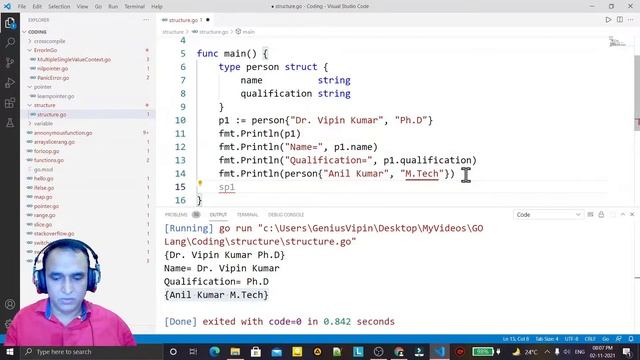 Golang Tutorials -18- Golang Struct | Golang Structure | Dr Vipin Classes смотреть онлайн