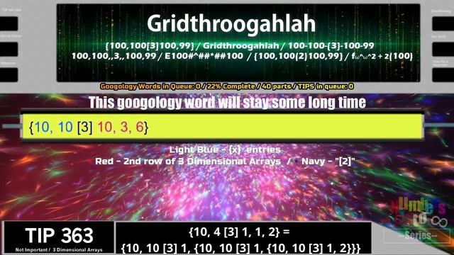 Numbers -Infinity To Infinity Series Part 40 - The 3 Dimensional Arrays