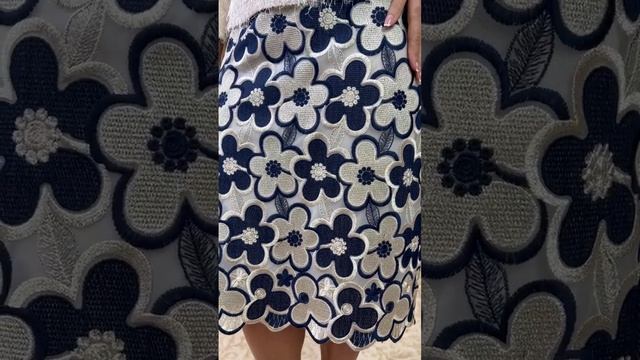 Нарядный комплект с блузоном из травки и гипюровой юбки модель 2787 смотреть онлайн