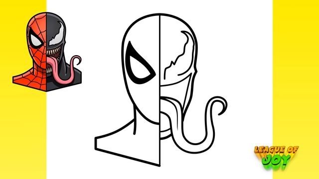 How to DRAW SPIDER-MAN vs VENOM step by step смотреть онлайн