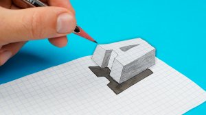 Легкий 3д рисунок по клеточкам Что делать если скучно.