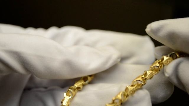 Мужской браслет эксклюзивного плетения Краб Средний из жёлтого золота смотреть онлайн