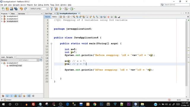 Java Program : Swapping 2 Variables using 3rd Variable | Java programming Tutorial for Beginners смотреть онлайн