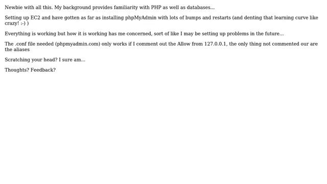 Why would phpMyAdmin be working with 127.0.0.1 blocked? смотреть онлайн